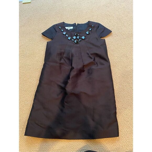 TIBI Black Shift Dress with Embroidered Jewels size 2 - Picture 1 of 5